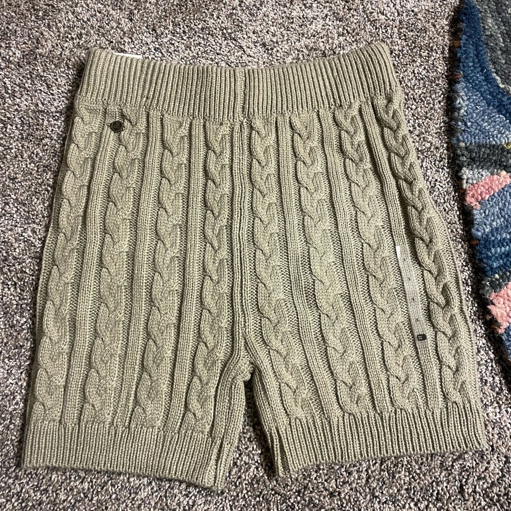 high waisted knit shorts